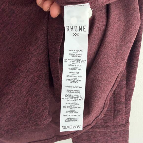 Rhone Shirt Mens Large Tawny Port Black Heather WFH Button Up Moisture Wicking - Picture 8 of 11